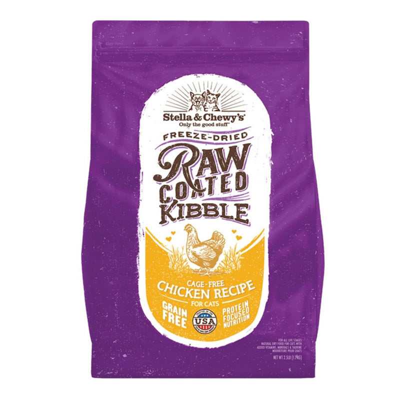 Stella & Chewys Cat Kibble - Raw Coated Cage -Free Chicken Recipe 10Lbs