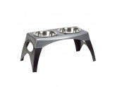 Bergan Pet Products Stormcloud Elevated Feeder 2 Dog Bowl Black and Grey Large