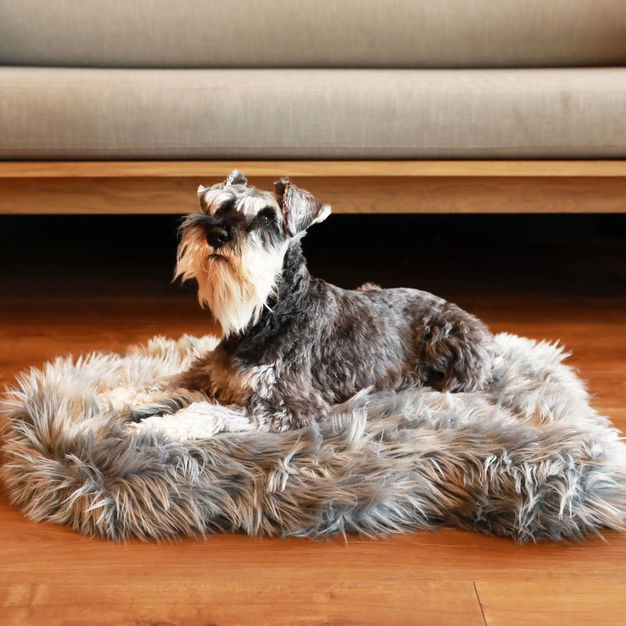 PupRug by Paw.com® Faux Fur Orthopedic Dog Bed - Curve Charcoal Grey