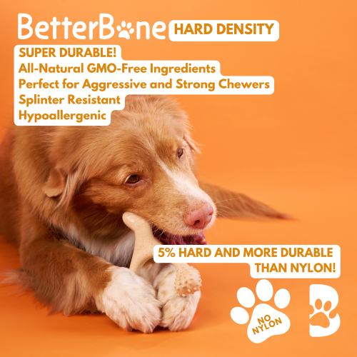 BetterBone HARD CHEW TOY: Natural Ingredients, eco-friendly, and ultra-durable chew for the toughest chewers! BetterBone All Natural Eco-Friendly Dog Chews & Bones