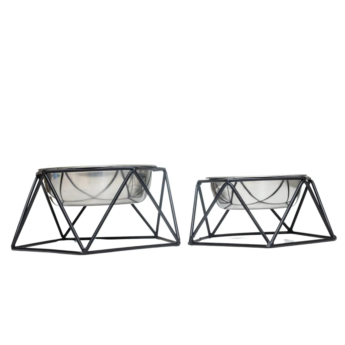 Country Living Elevated Single Dog Bowl Feeder – Geometric Design with Removable Stainless Steel Bowl American Pet Supplies