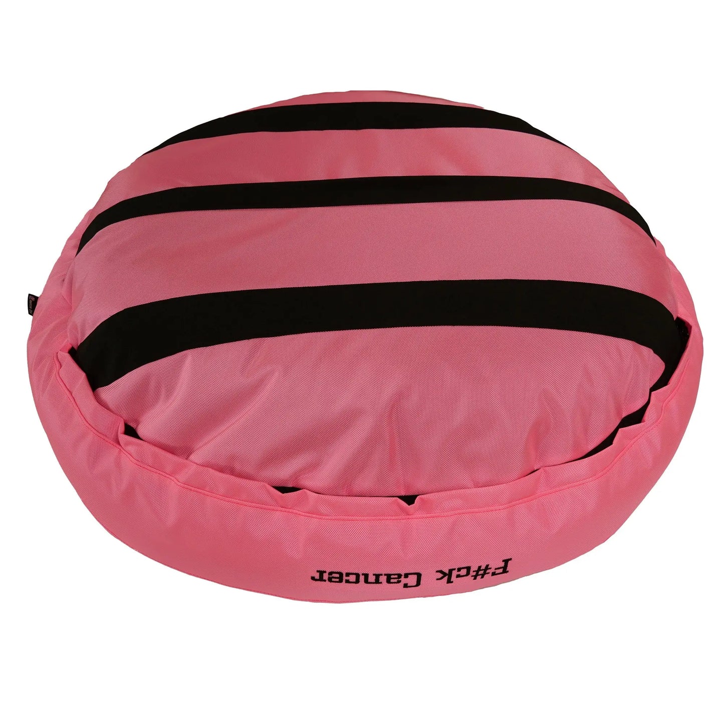 Dog Bed Round Bolster Armor™ 'F#ck Cancer' American Dog