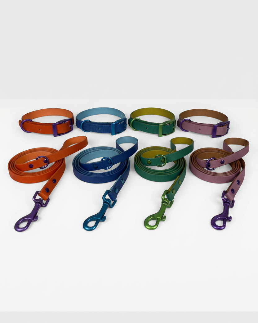 Jelly Waterproof Collar and Leash Set for Small Dogs (4 Colors)