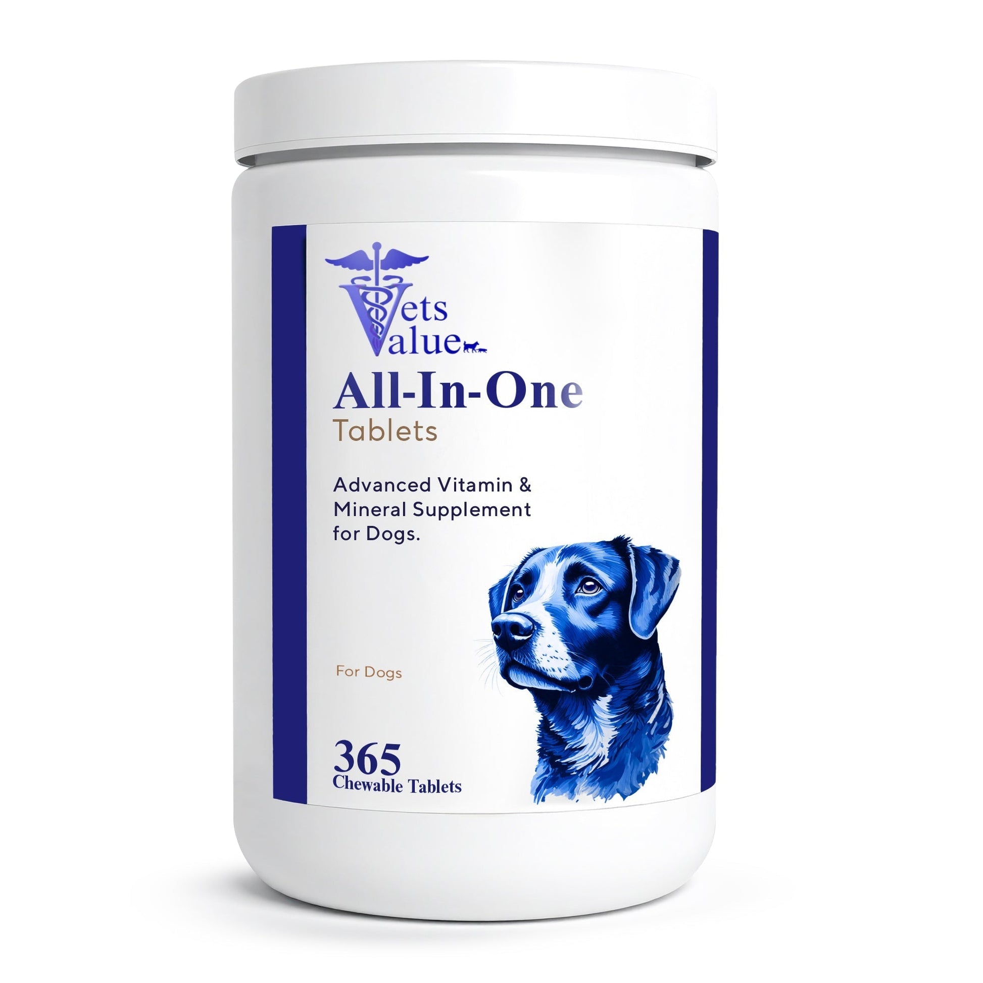 Vets Value All-in-One Dog Vitamins – 365 Chewable Tablets – Advanced Multivitamin & Mineral Supplement for Dogs – Supports Joints, Immunity, Skin & Coat – Daily Wellness for All Breeds Horizon Animal Care