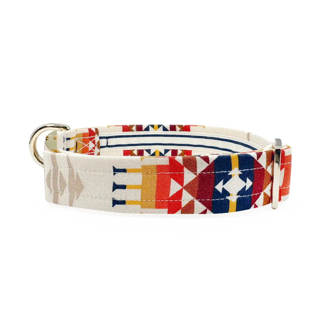 Aztec Southwestern Woven Stripe Buckle & Martingale Collar Nauti-dog Handmade