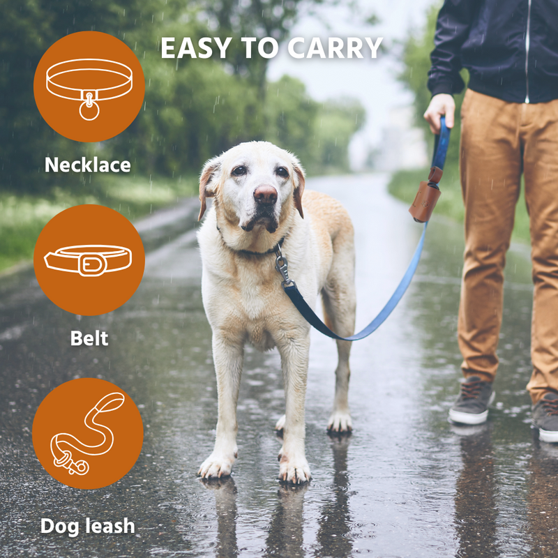 Leather Dog Poop Bag Holder for Leash – Double Roll Dispenser