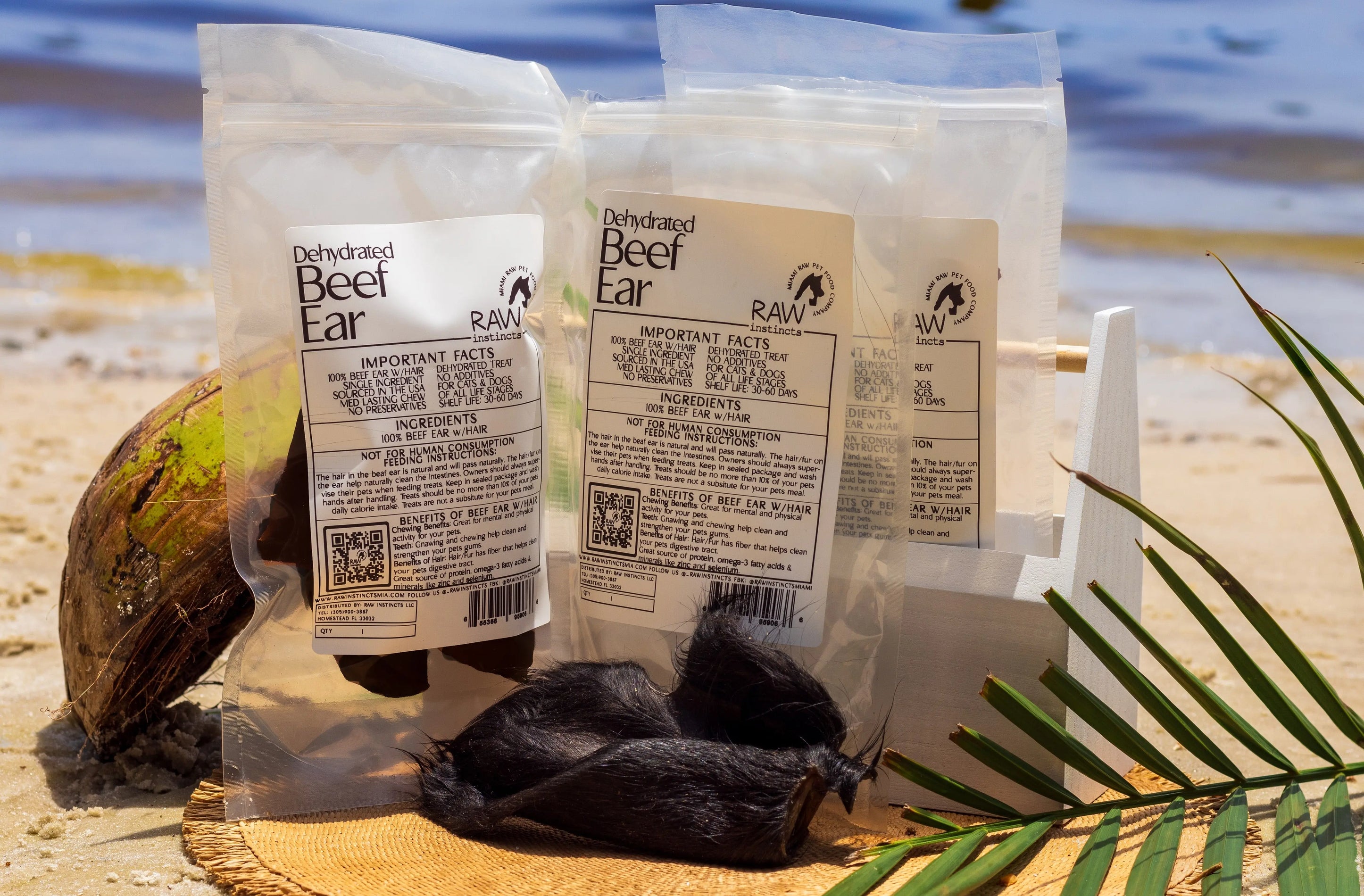 Dehydrated Beef Ear with Hair for Cats & Dogs — All-Natural | Raw Instincts Florida Raw Instincts