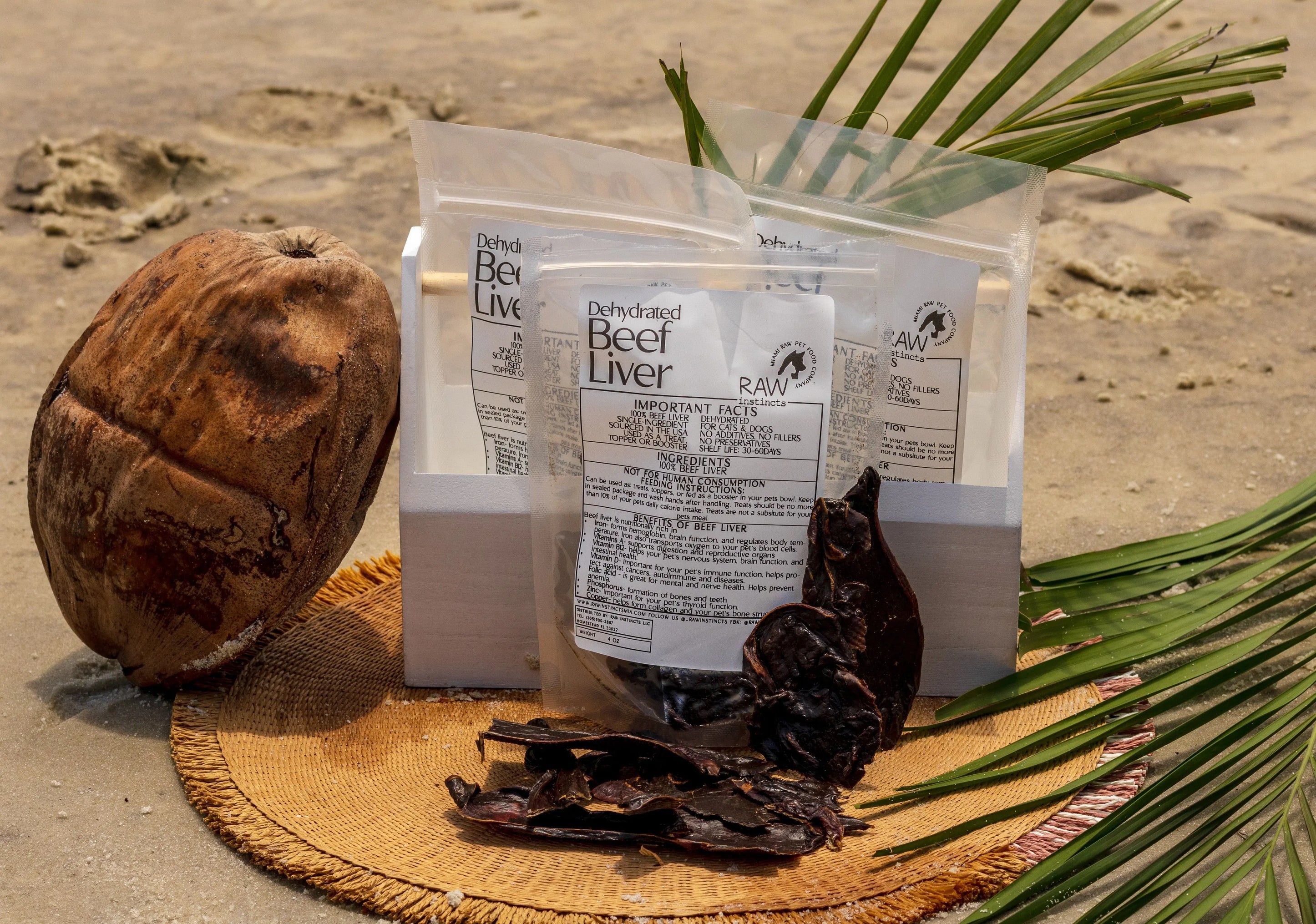 Dehydrated Beef Liver for Cats & Dogs — 100% Single Ingredient | Raw Instincts Florida | 3.5 oz Raw Instincts
