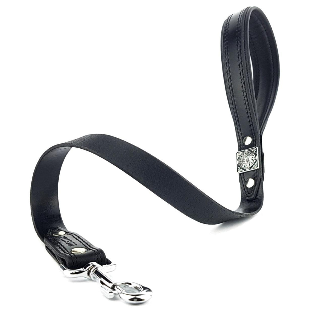 Bestia Eros Leather Dog Leash – All Black