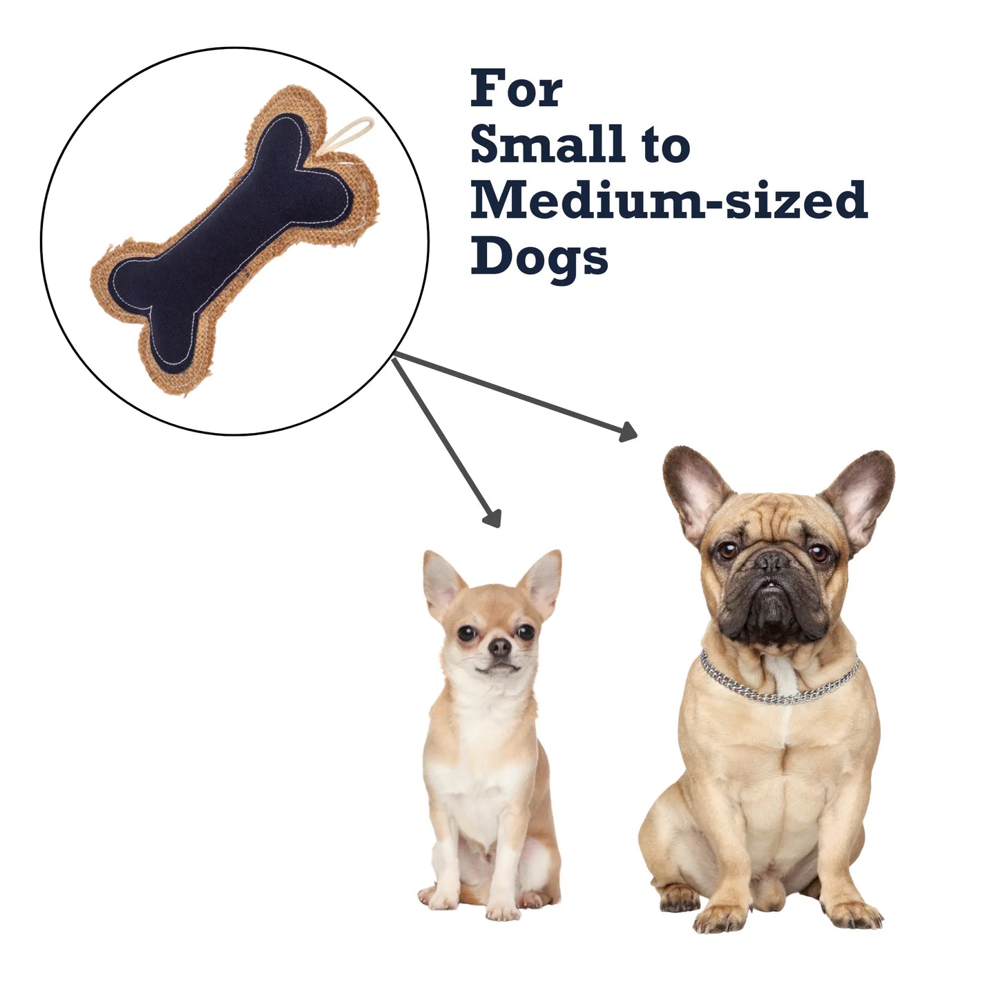 Country Living Jean Leather-Jute Bone Pillow Dog Chew Toy – Durable, Safe and Non-Toxic American Pet Supplies