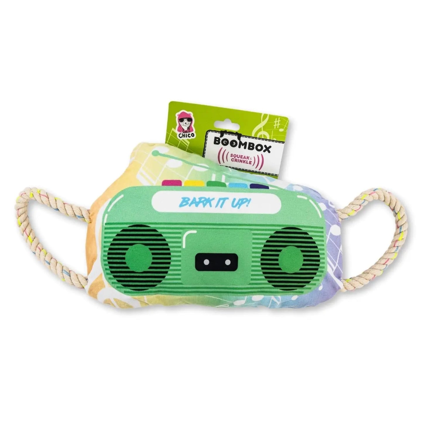 Retro Boombox Plush Dog Toy – with Squeaker & Crinkle Paper for Fun Play American Pet Supplies