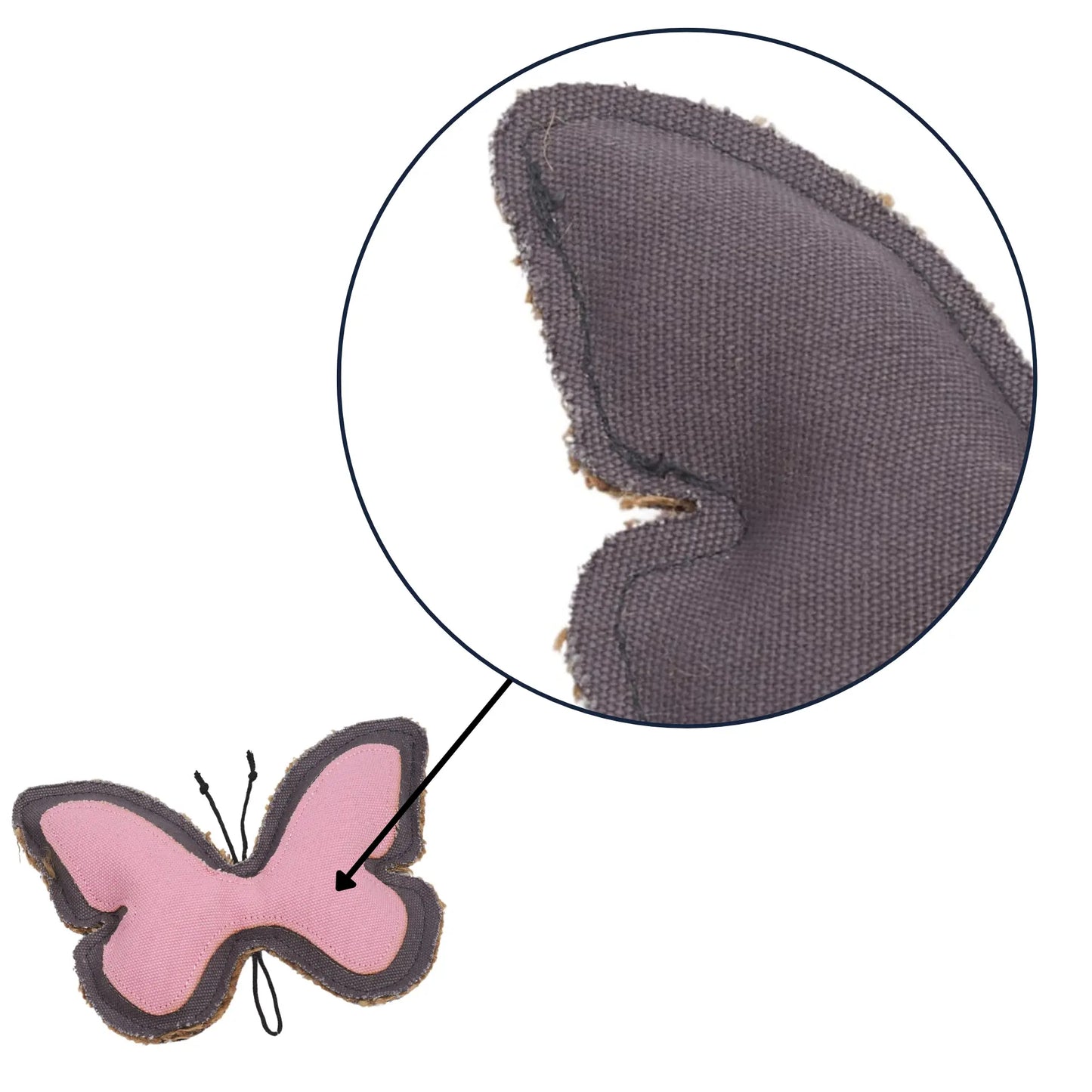 Country Living Canvas & Jute Butterfly-Shaped Dog Chew Toy – Durable, Safe and Non-Toxic American Pet Supplies