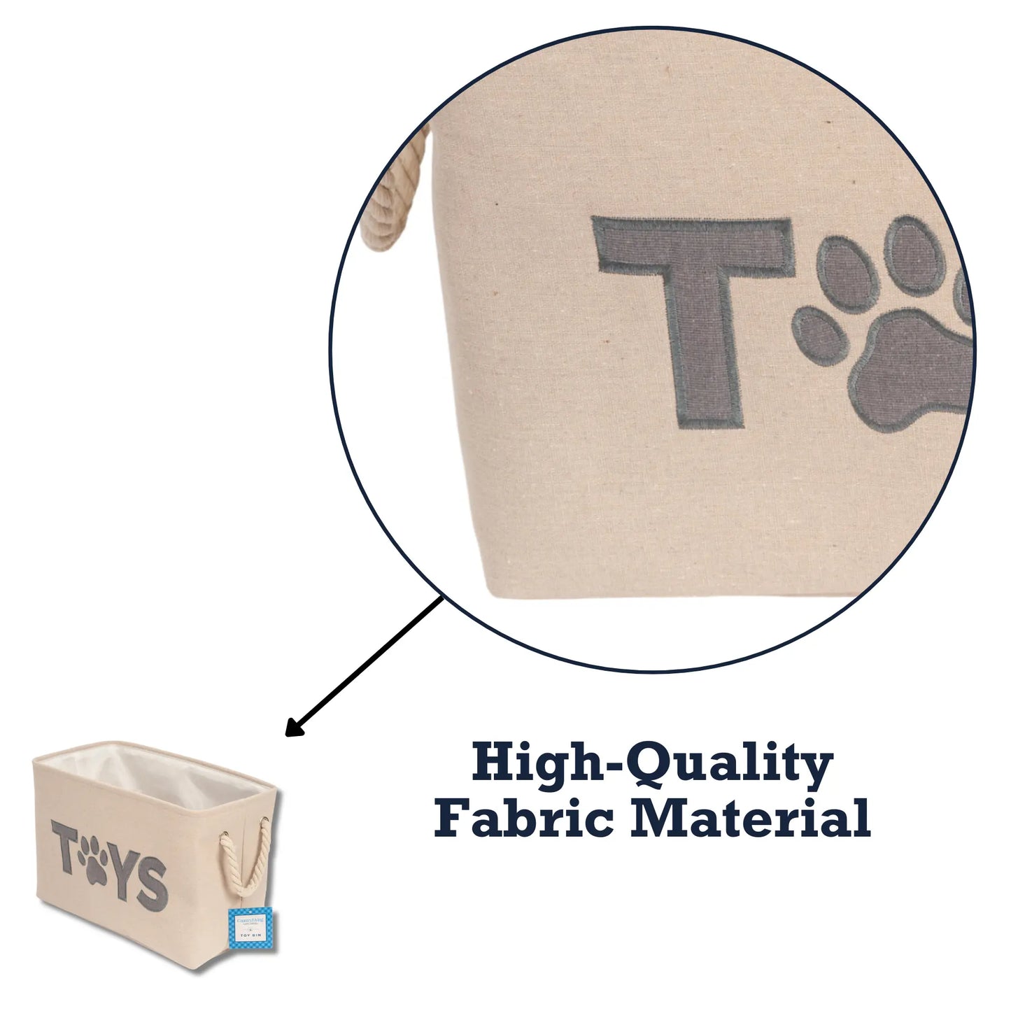 Country Living Foldable Fabric Dog Toy Storage Bin - Convenient Organizer for Pet Accessories American Pet Supplies