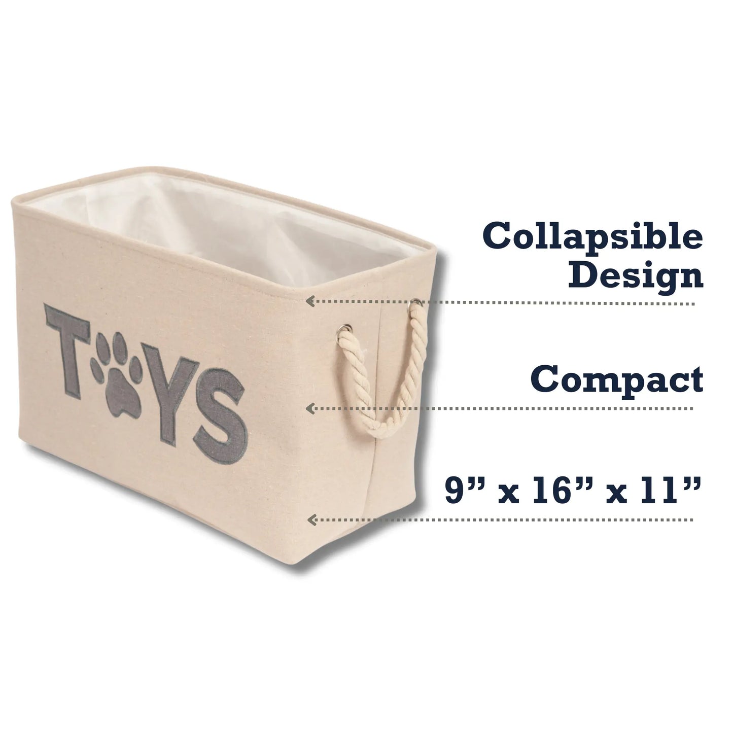 Country Living Foldable Fabric Dog Toy Storage Bin - Convenient Organizer for Pet Accessories American Pet Supplies
