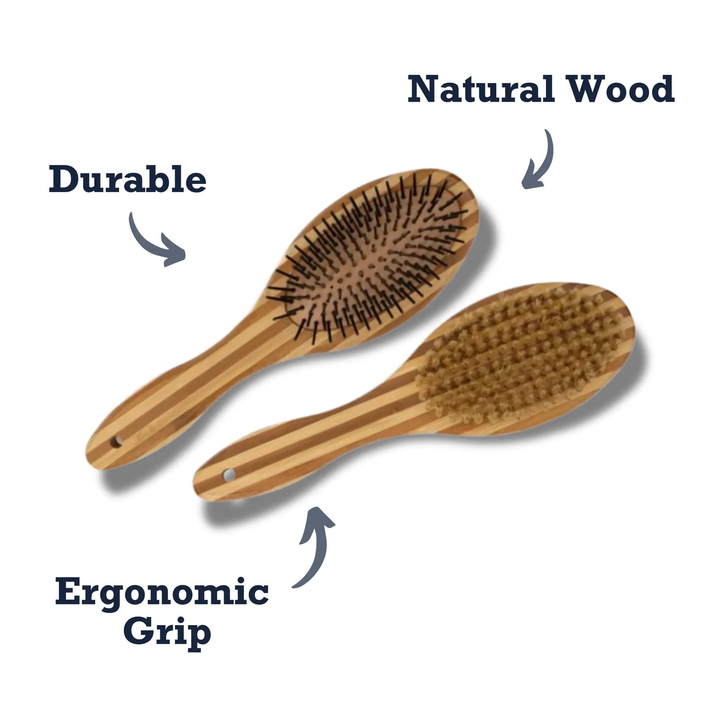 Country Living Dual-Sided Natural Wood Dog Brush - Ergonomic, Durable & Versatile American Pet Supplies