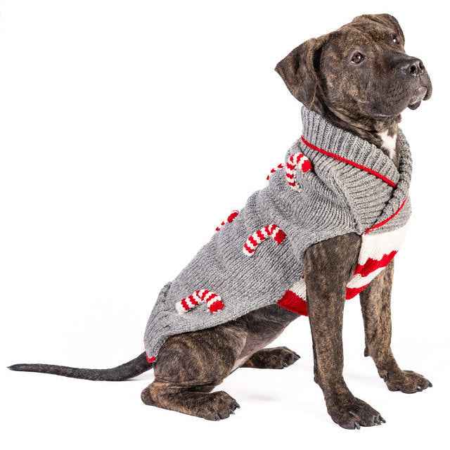 Candy Cane Dog Sweater