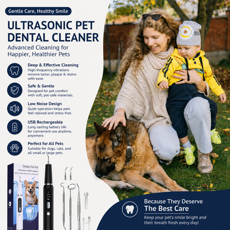 Dog Use Ultrasonic Tooth Cleaner Dog Cat Pet Dental Scaler for Tartar Removal Teeth Cleaning Tool with LED Light