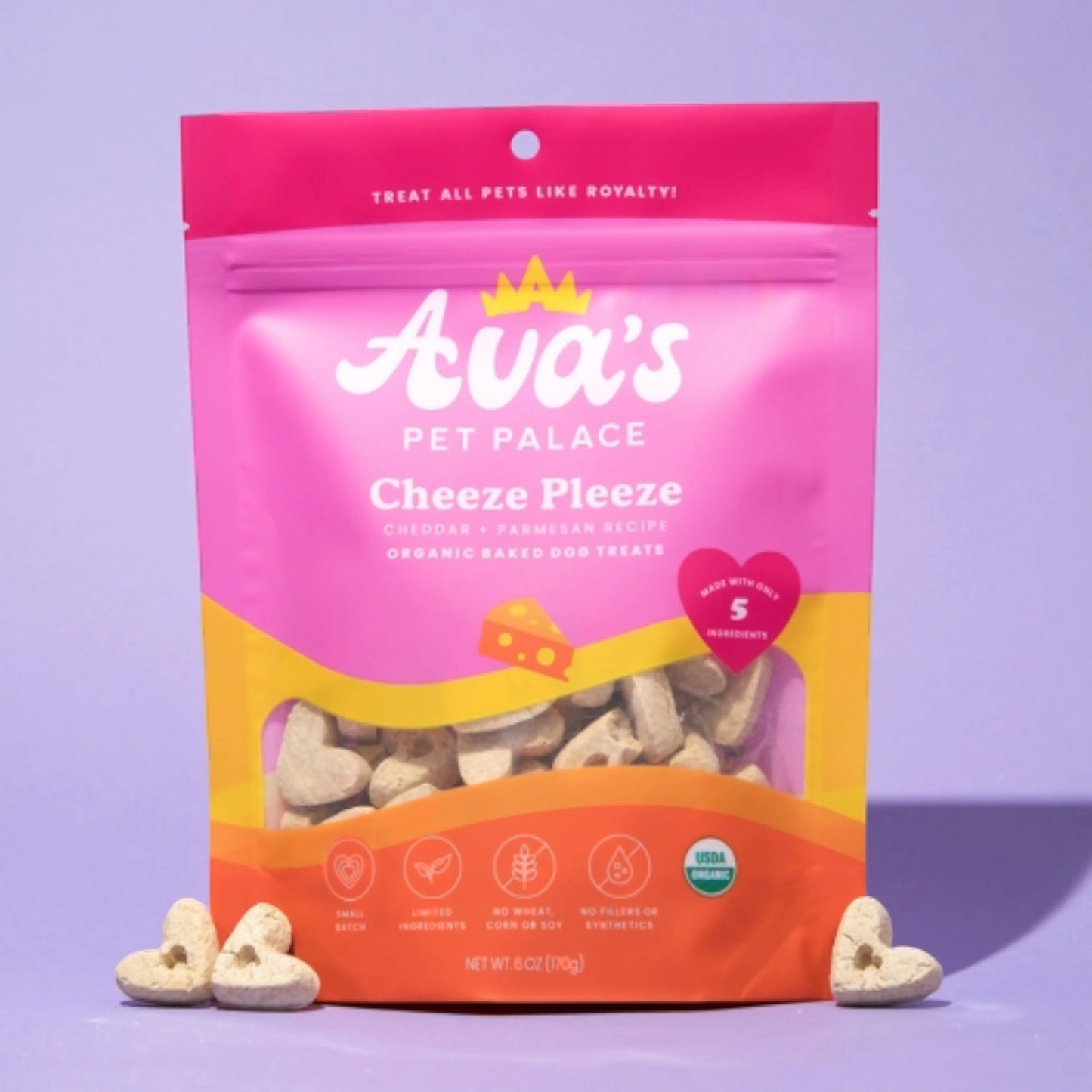 Ava's Pet Palace Organic Baked Dog Treats - Cheeze Pleeze (6 oz) / 2-Pack American Pet Supplies
