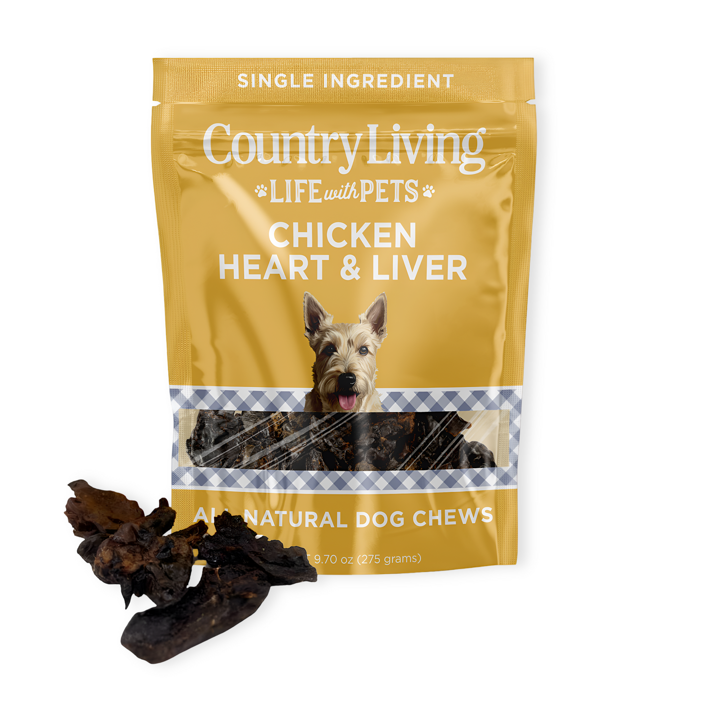 Country Living Dehydrated Chicken Hearts & Livers Dog Treats – 9oz Bag – 100% Natural, High-Protein, Single-Ingredient – Grain-Free, Healthy Training & Reward Treats – No Preservatives or Additives American Pet Supplies
