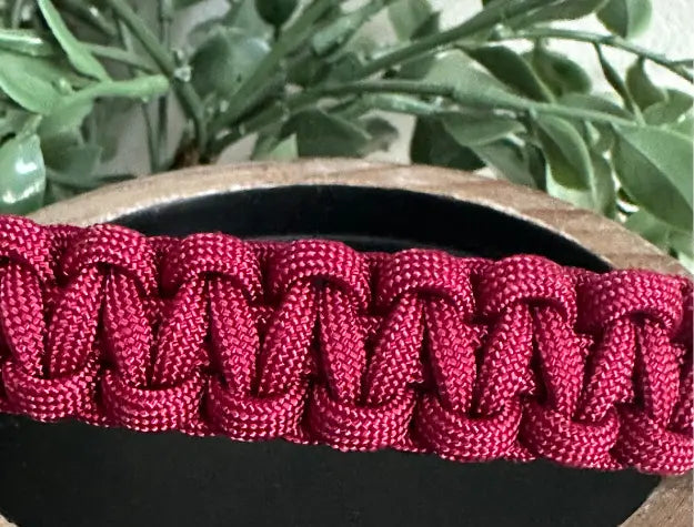 Cobra Braid in Maroon Handmade Dog Collar Pawsh Pup Co.