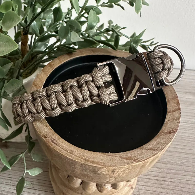 Cobra Braid in Tan - Handmade Dog Collar Pawsh Pup Co.
