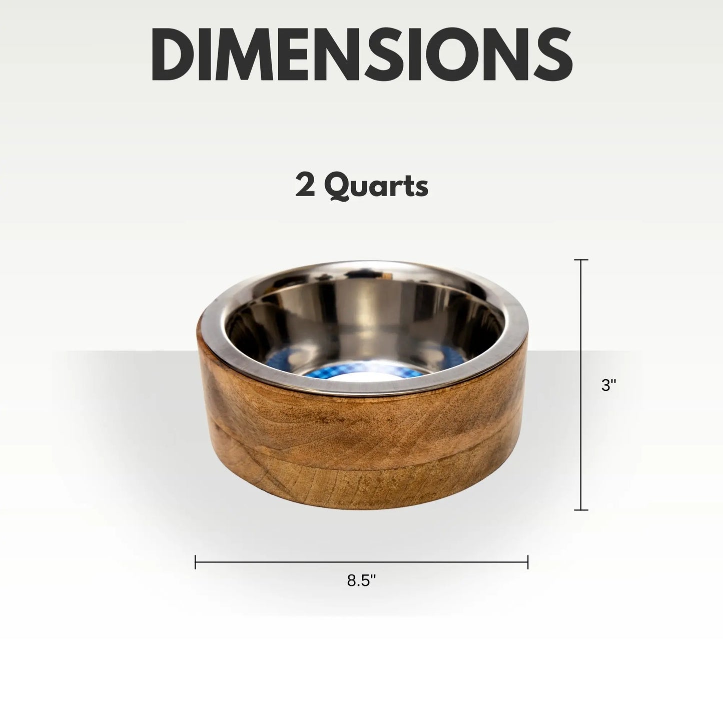 Country Living Stainless Steel Dog Bowl with Cylindrical Mango Wood Holder American Pet Supplies