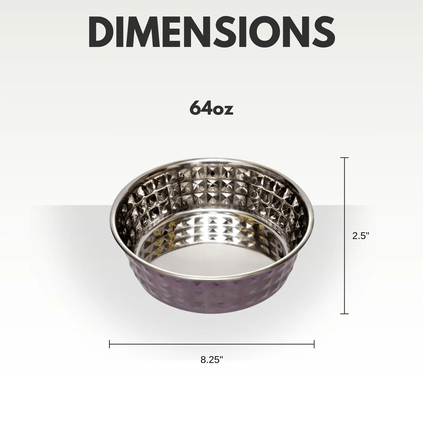 Country Living Set of 2 Hammered Stainless Steel Dog Bowls – Lavender American Pet Supplies