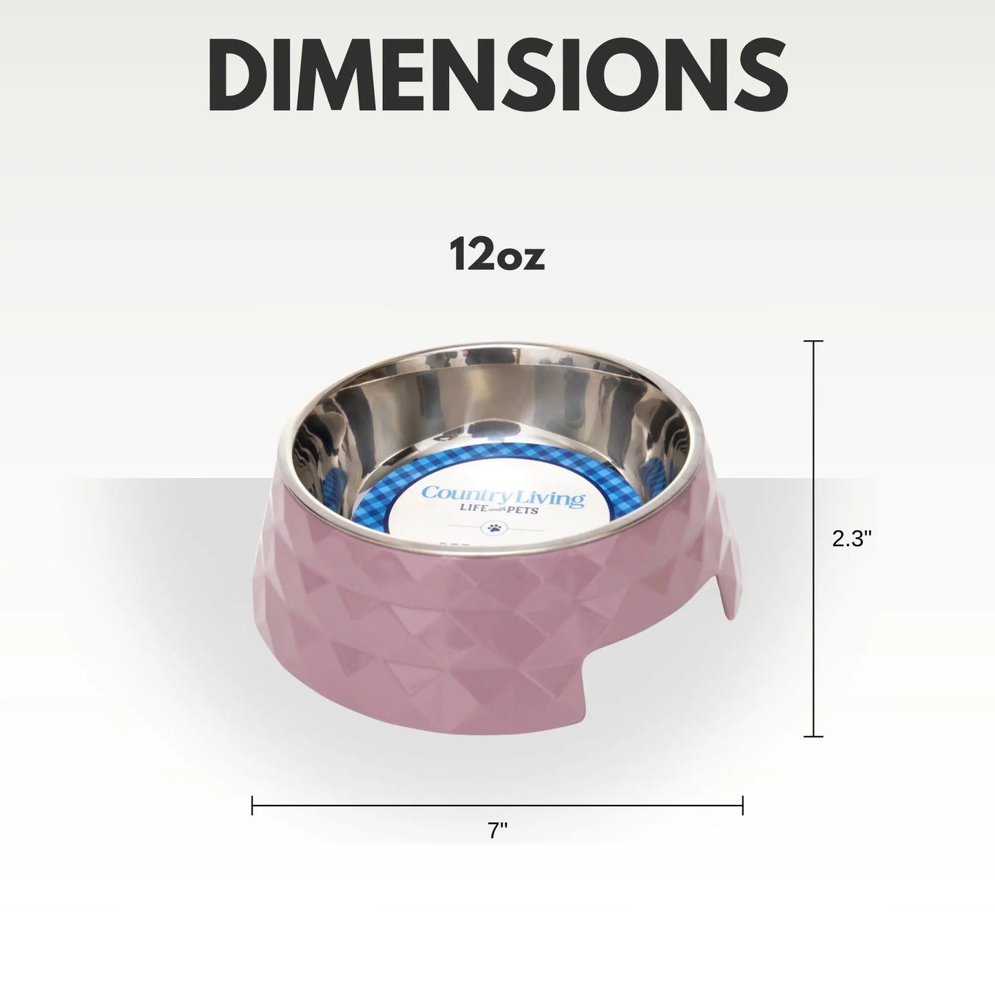 Country Living Set of 2 Diamond Twill Melamine Dog Bowls with Removable Stainless Steel Inserts – Wood Rose American Pet Supplies