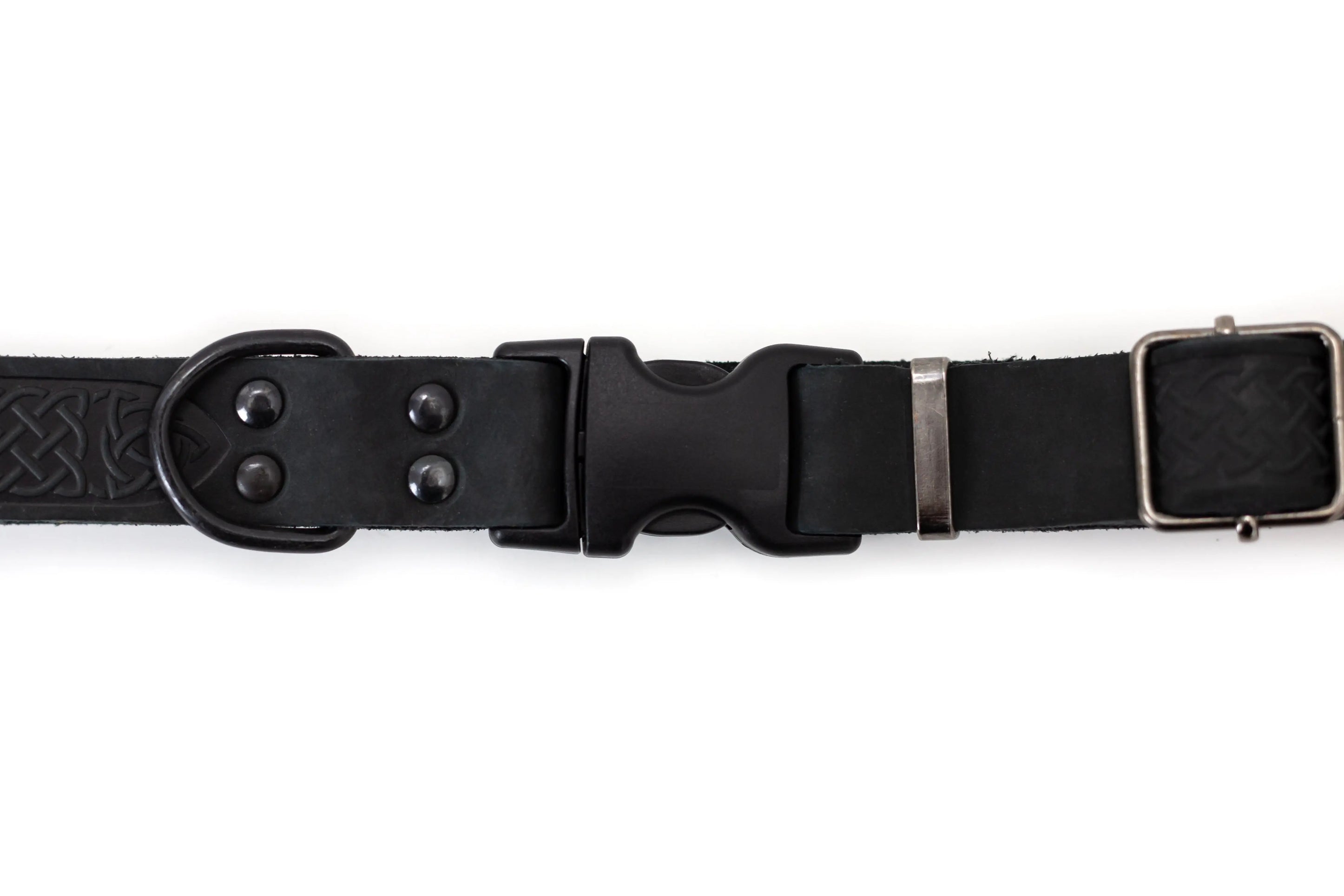 Celtic Sport Midnight Black Leather Dog Collar Euro-Dog Collars and Leads
