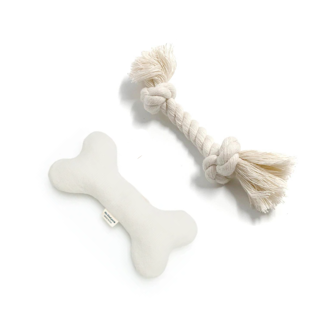 Boba & Vespa Natural Dog Toy Bundle in Cotton and Hemp (+ FREE Poop Bag Holder)