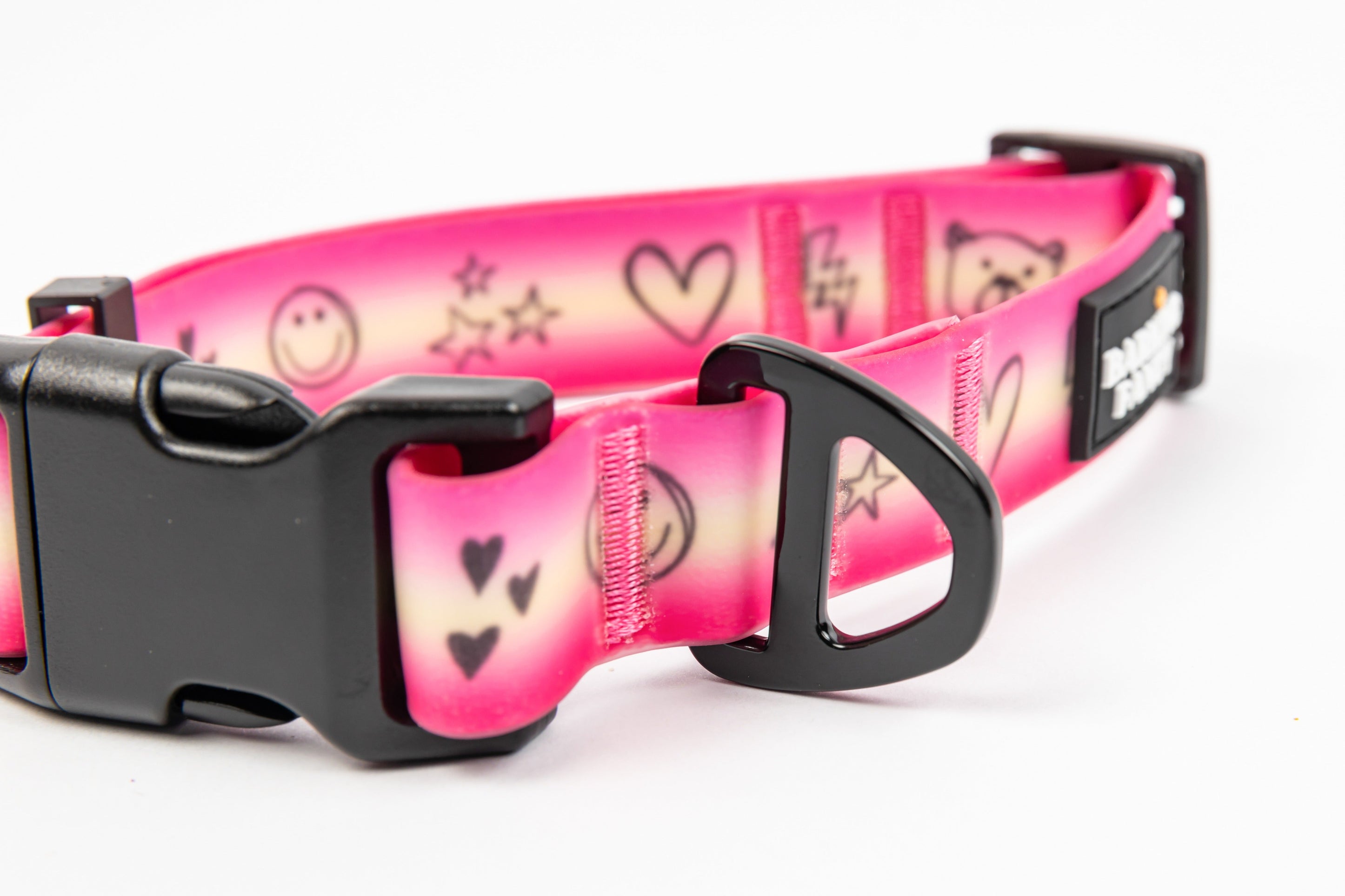 Doodles Print Waterproof Dog Collar - Orange Gradient