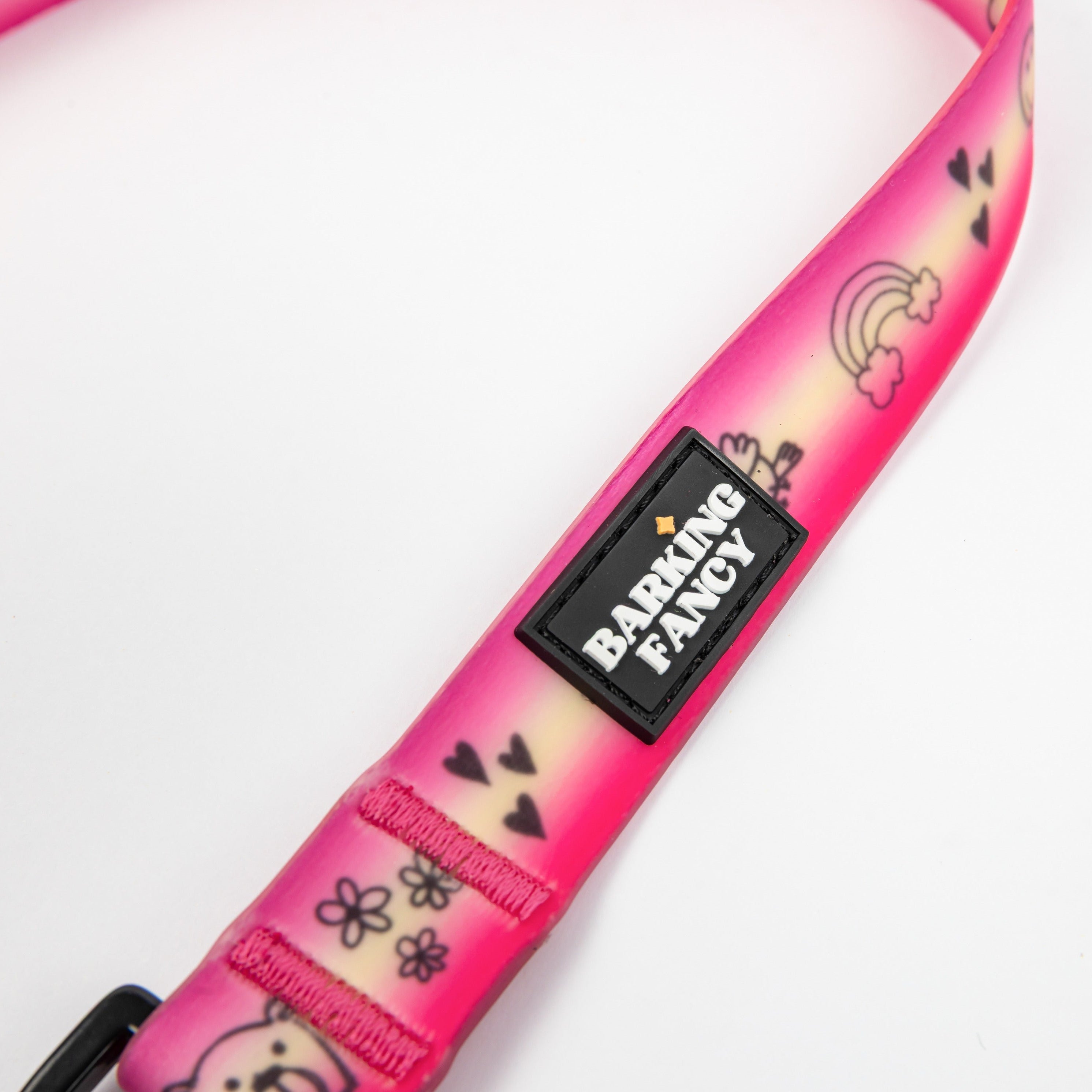 Doodles Print Waterproof Dog Leash - Pink Gradient