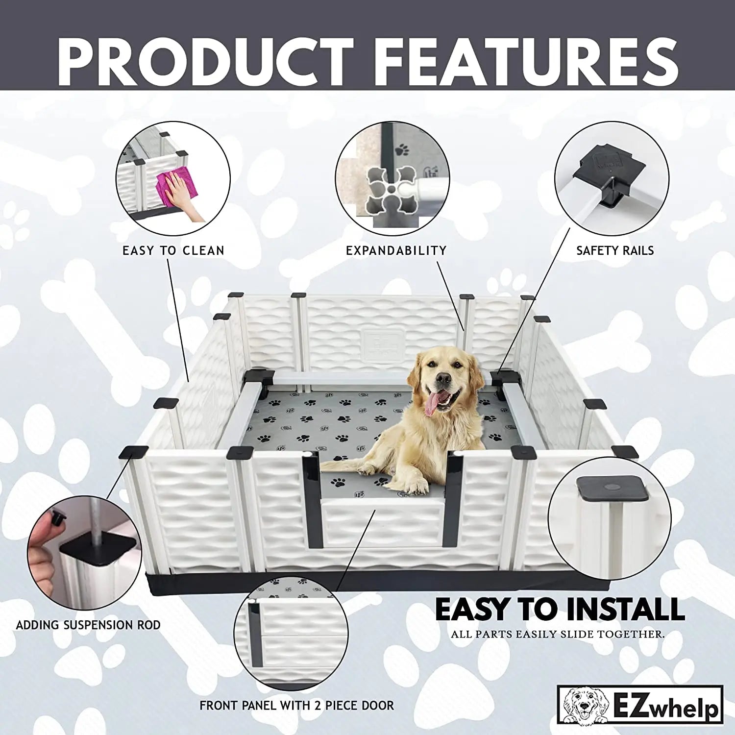EZclassic Whelping Box w/Rails EZwhelp