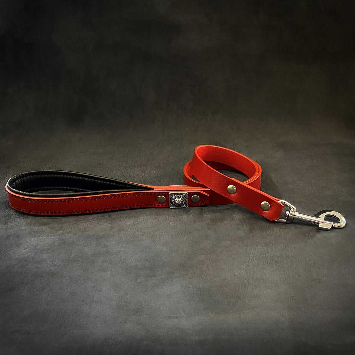 Bestia Eros 1" Leather Dog Leash – Red