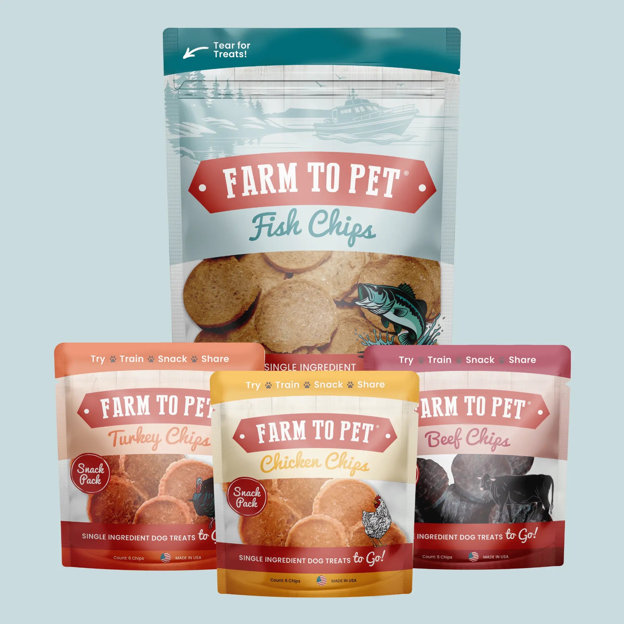 Puppy Packs 'n Snacks Dog Treat Starter Pack | Single-Ingredient Training Treats Farm To Pet