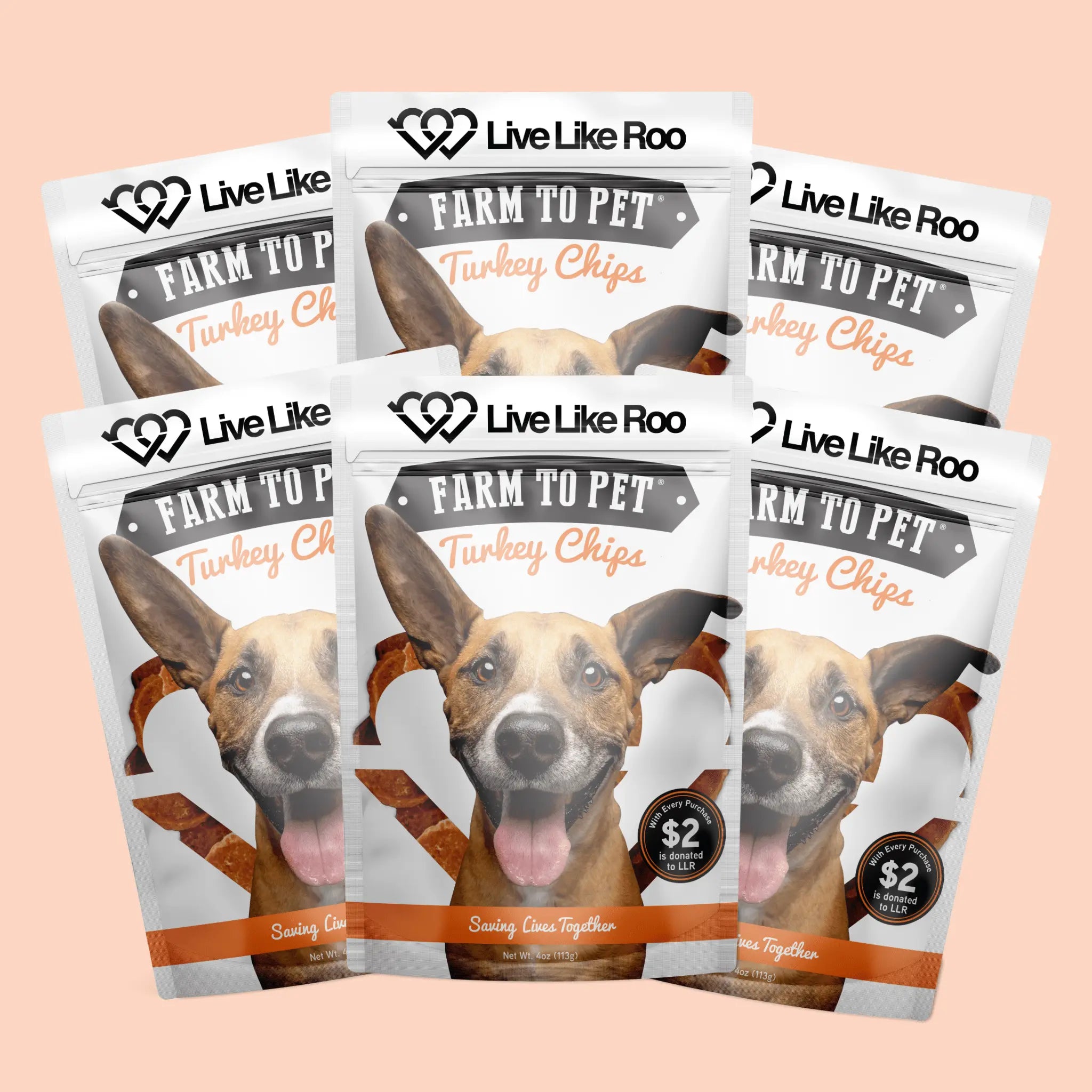 Live Like Roo Turkey Chips for Dogs | Dog Treats That Give Back Farm To Pet