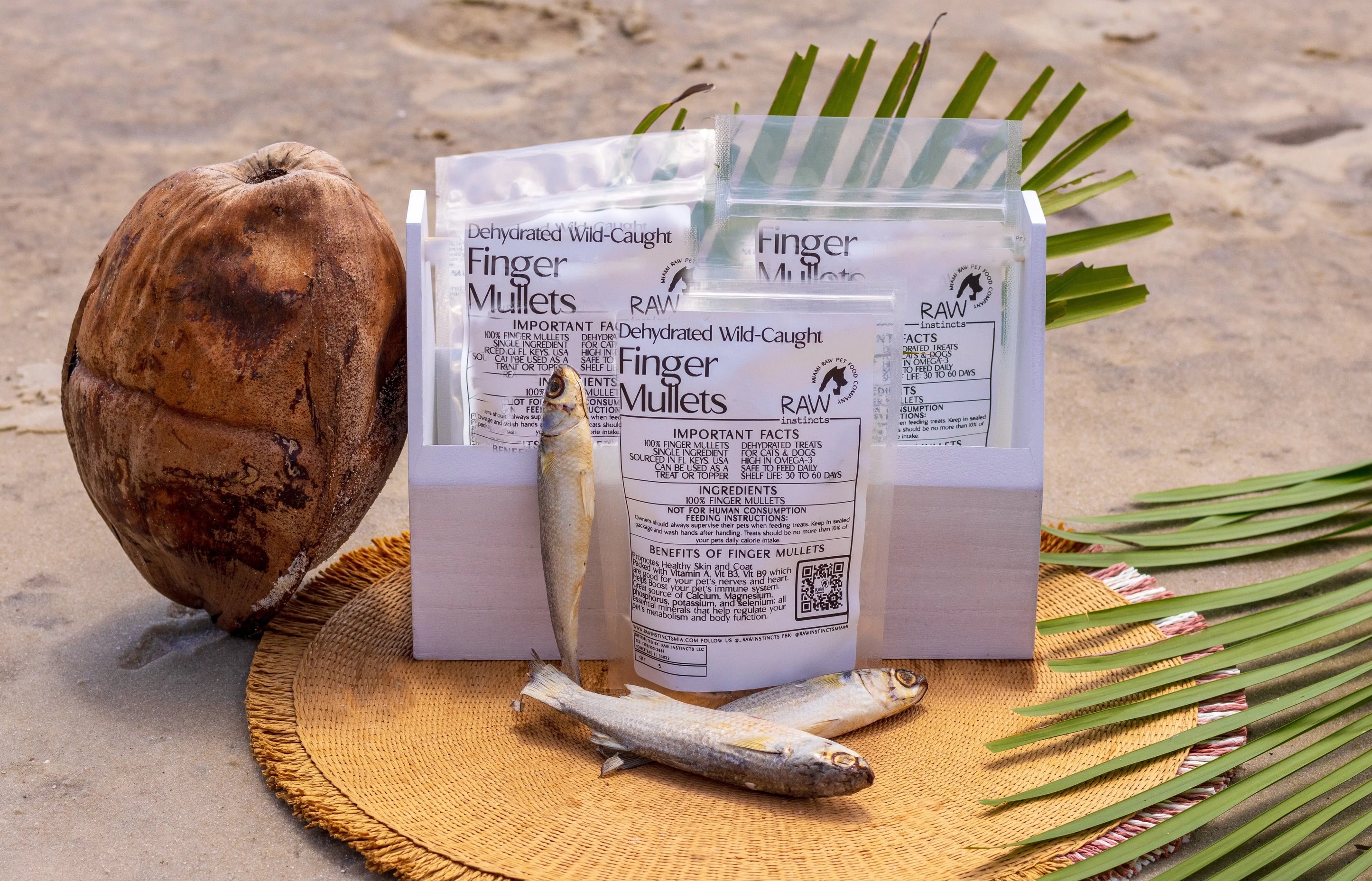 Dehydrated Finger Mullets for Cats & Dogs — 100% Single Ingredient | Raw Instincts | Qty: 5 Fish Raw Instincts