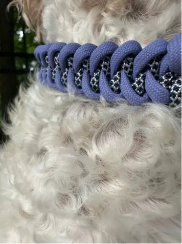 Fishtail Braid in Lavender & Silver Diamond - Handmade Dog Collar Pawsh Pup Co.