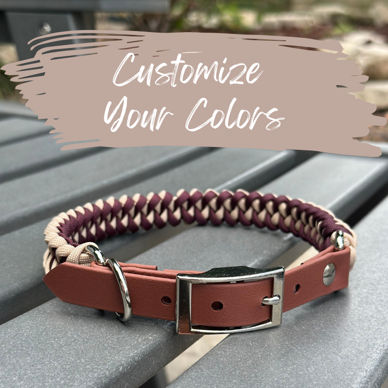 Fishtail Braid Handmade Dog Collar - Customize Your Colors