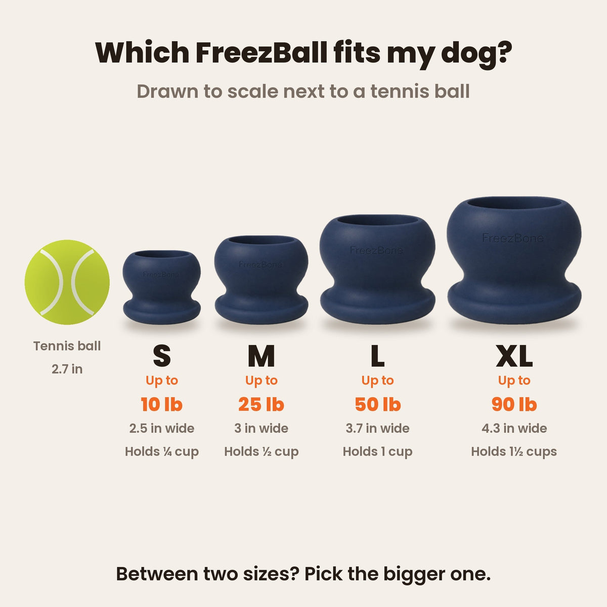 Freezball Dog Chew Toy- Durable Fillable Dog Chew Bone