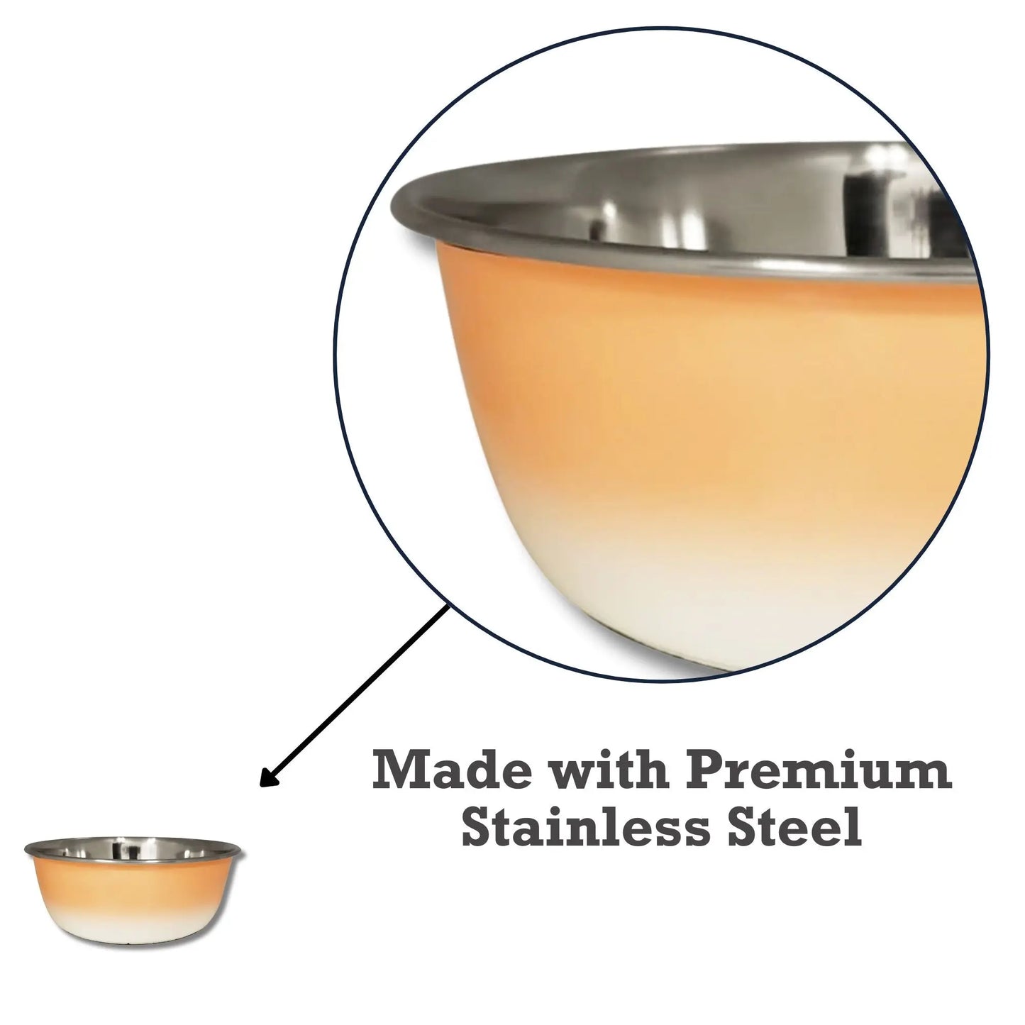Deep Dog Bowl – Stainless Steel Bowl, Ideal for Small, Medium & Large Dogs – Peach Coral American Pet Supplies