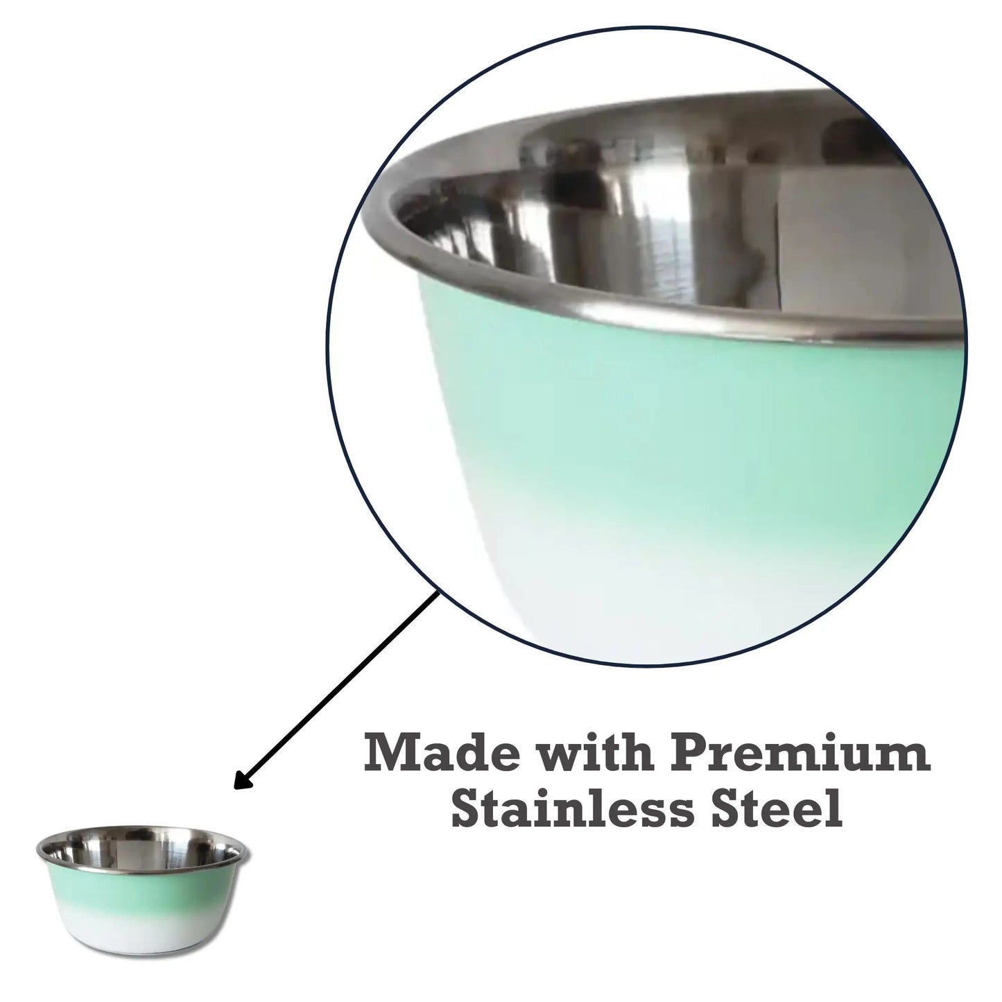 Deep Dog Bowl – Stainless Steel Bowl, Ideal for Small, Medium & Large Dogs – Mint Green American Pet Supplies