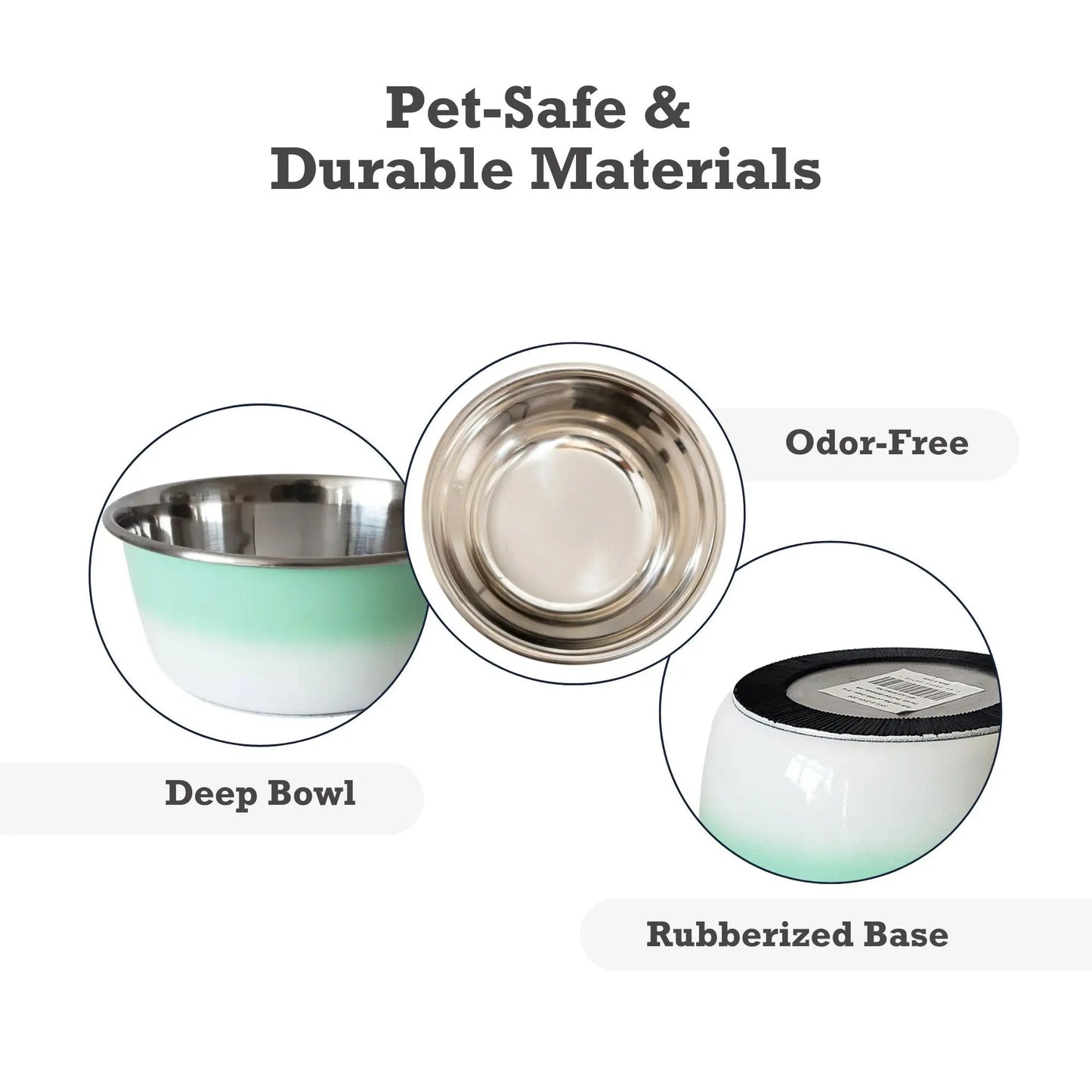 Deep Dog Bowl – Stainless Steel Bowl, Ideal for Small, Medium & Large Dogs – Mint Green American Pet Supplies