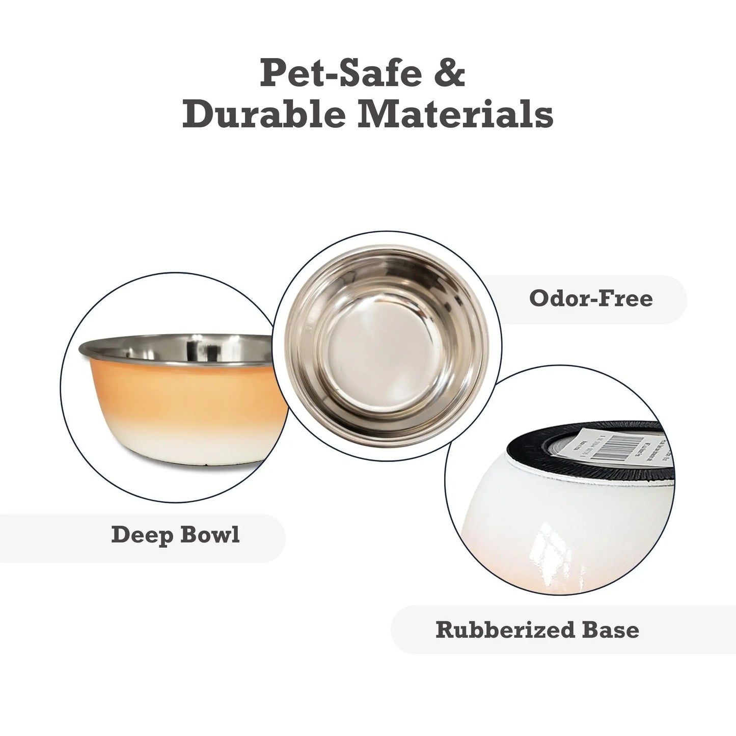 Deep Dog Bowl – Stainless Steel Bowl, Ideal for Small, Medium & Large Dogs – Peach Coral American Pet Supplies