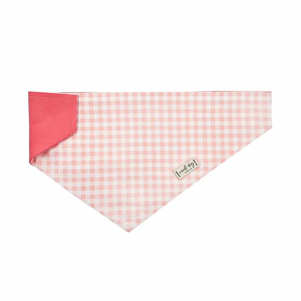 Gingham Pink Summer Plaid Check Over-the-collar Dog Bandana Nauti-dog Handmade