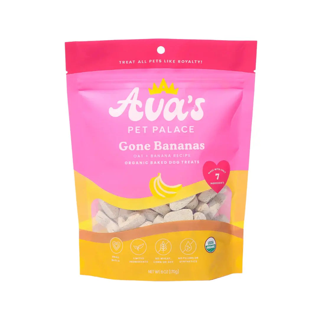 Ava's Pet Palace Organic Oven Baked Dog Treats - Gone Bananas (6 oz) / 2-Pack American Pet Supplies