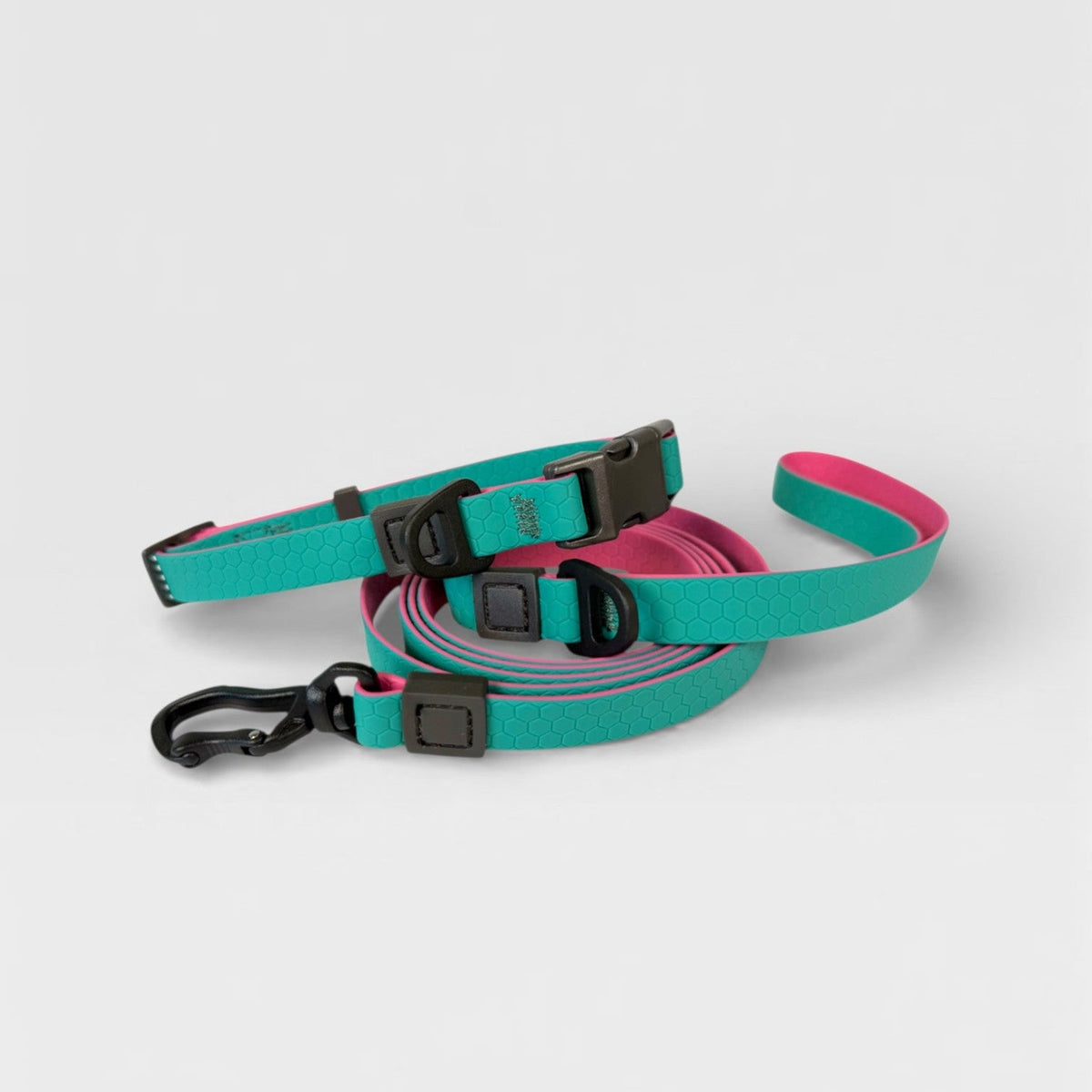 Hexagon Waterproof Collar & Leash Set for Small Dogs - 2 Colors