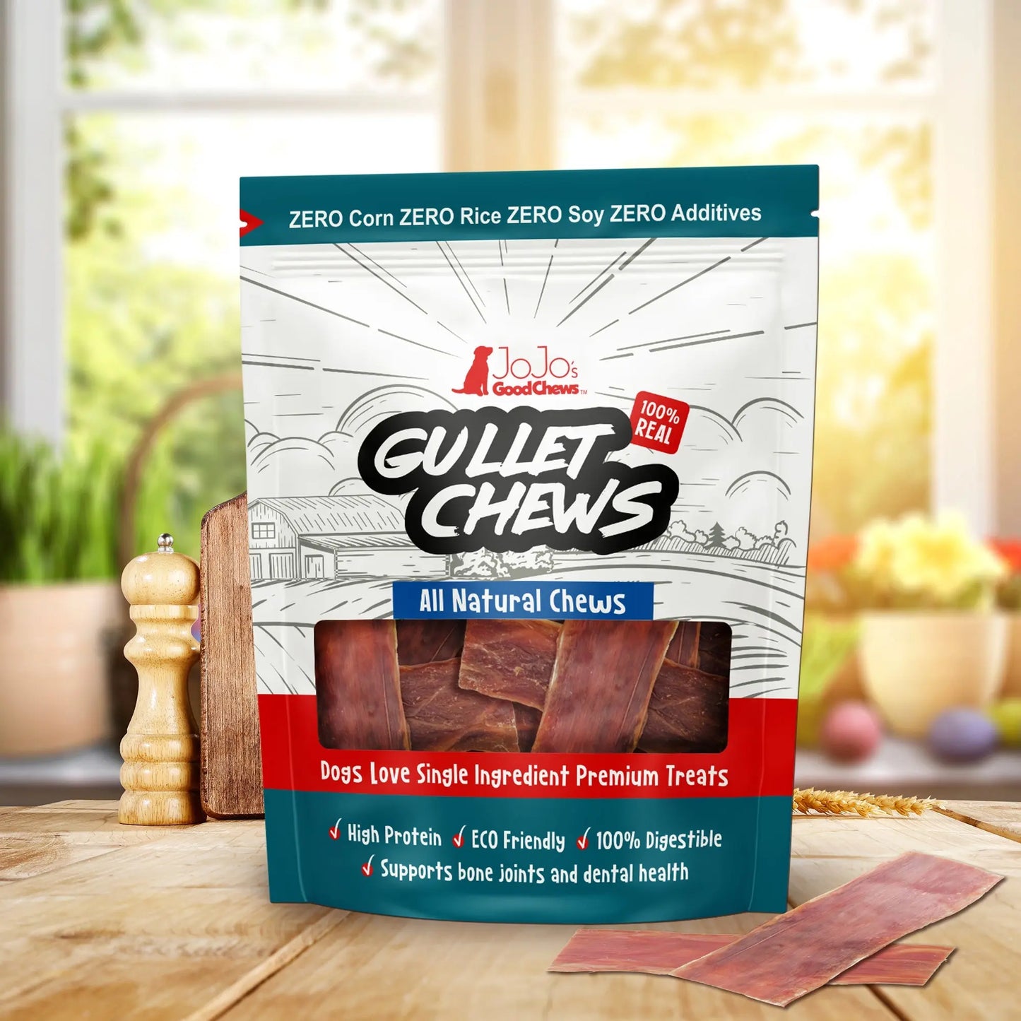 All-Natural Beef Gullet Flats Dog Treats – Nutritious Beef Strips – 6 Inches (12-Pack) American Pet Supplies