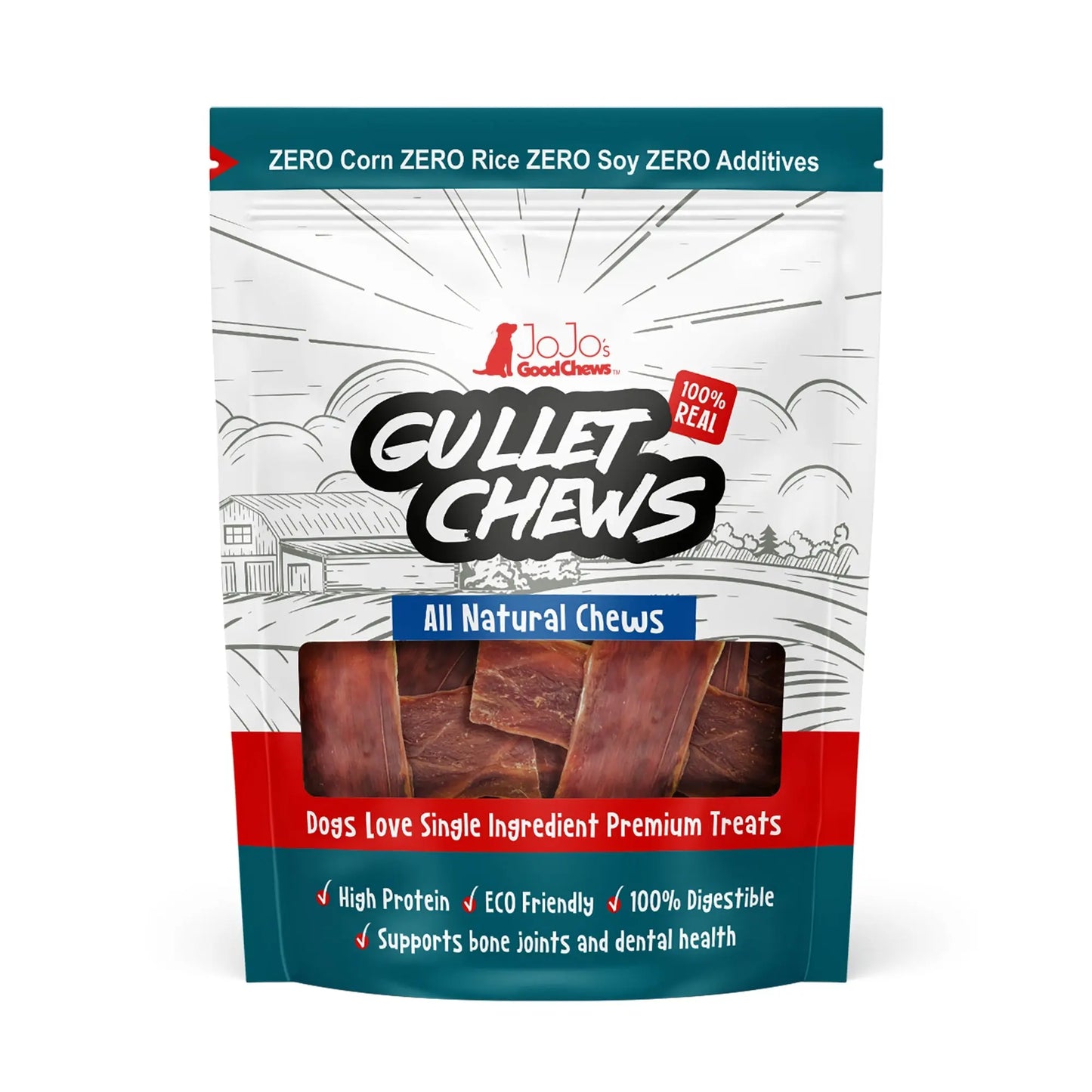 All-Natural Beef Gullet Flats Dog Treats – Nutritious Beef Strips – 6 Inches (12-Pack) American Pet Supplies
