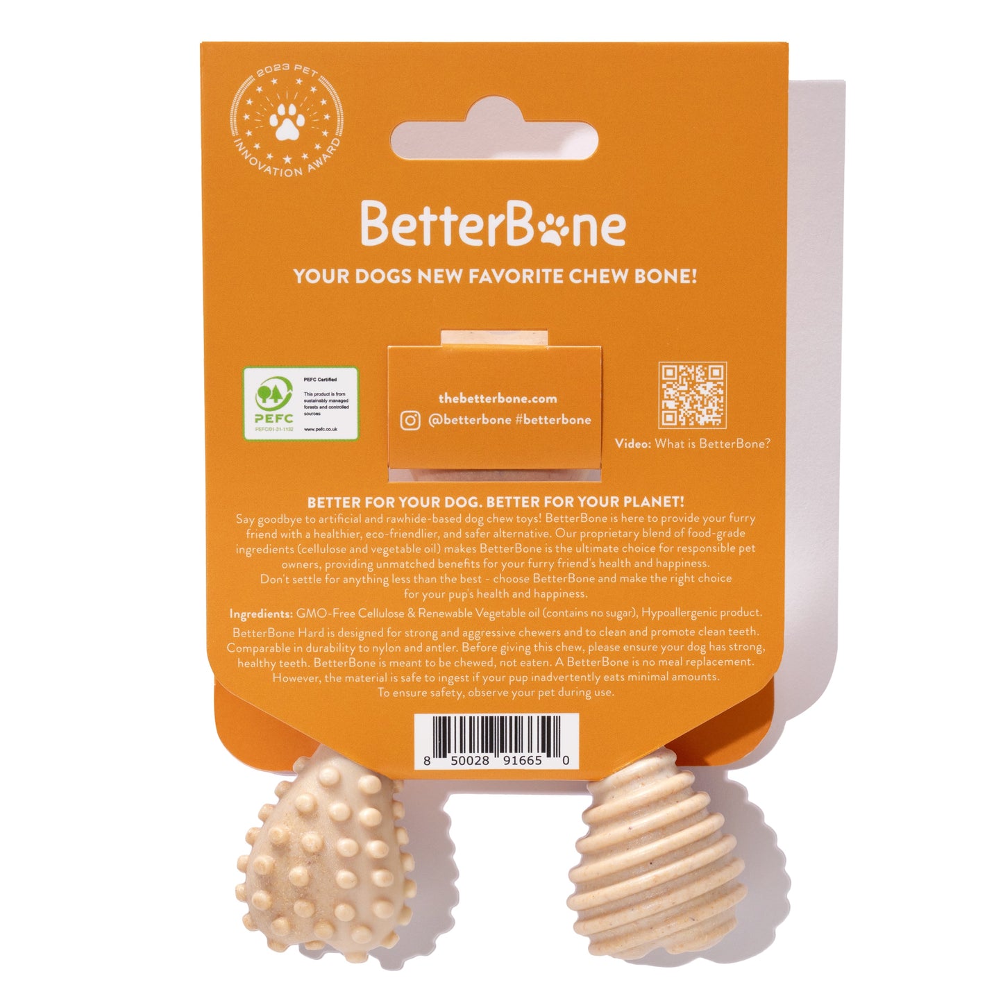 BetterBone HARD CHEW TOY: Natural Ingredients, eco-friendly, and ultra-durable chew for the toughest chewers! BetterBone All Natural Eco-Friendly Dog Chews & Bones